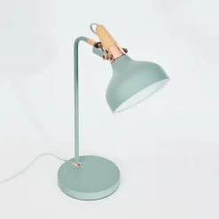 Luminaires Scandinaves-hofstein Lampe de table Breamo Vert, Bois foncé, 1 lumière