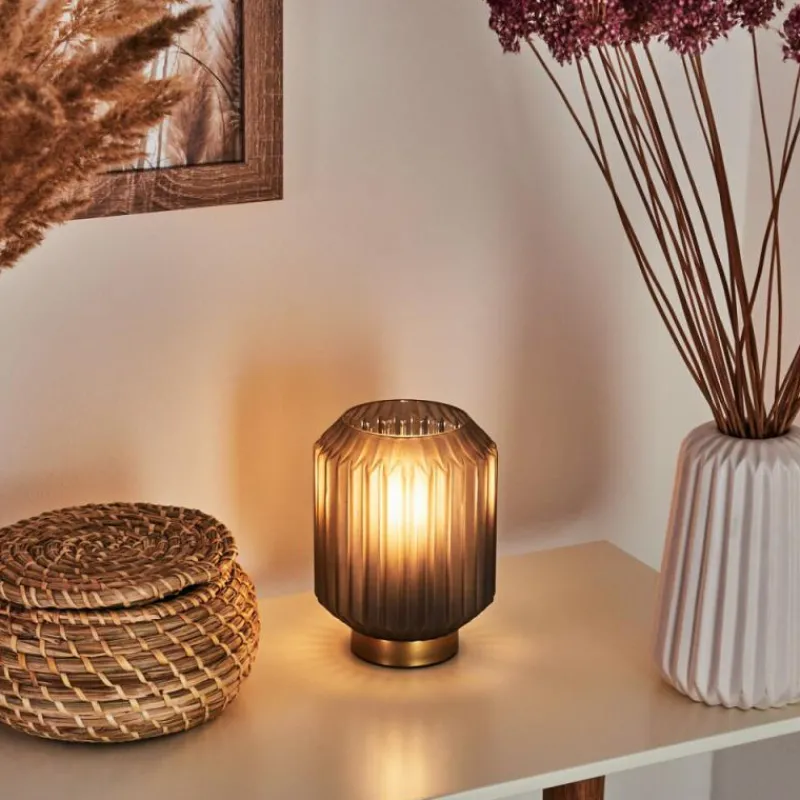 Suspension Verre Fumé-hofstein Lampe de table Briel Laiton, 1 lumière