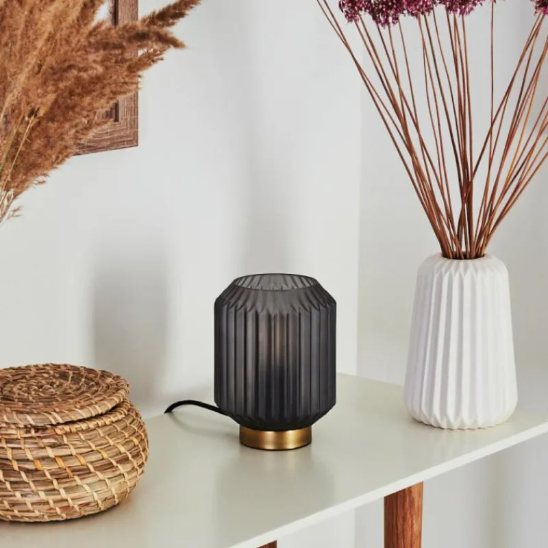 Suspension Verre Fumé-hofstein Lampe de table Briel Laiton, 1 lumière