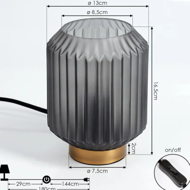 Suspension Verre Fumé-hofstein Lampe de table Briel Laiton, 1 lumière