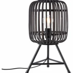 Luminaires Rustiques-Luminaires Brilliant Lampe de table Brilliant Woodrow Bois foncé, Noir, 1 lumière