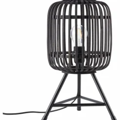 Luminaires Rustiques-Luminaires Brilliant Lampe de table Brilliant Woodrow Bois foncé, Noir, 1 lumière