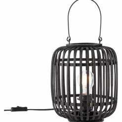 Luminaires Rustiques-Luminaires Brilliant Lampe de table Brilliant Woodrow Bois foncé, Noir, 1 lumière