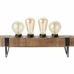 Luminaires Scandinaves-Luminaires Brilliant Lampe de table Brilliant Woodhill Bois foncé, Noir, 4 lumières