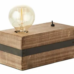 Luminaires Scandinaves-Luminaires Brilliant Lampe de table Brilliant Woodhill Bois foncé, Noir, 1 lumière