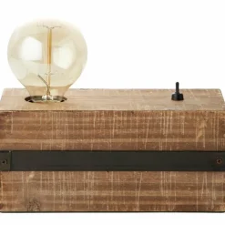 Luminaires Scandinaves-Luminaires Brilliant Lampe de table Brilliant Woodhill Bois foncé, Noir, 1 lumière