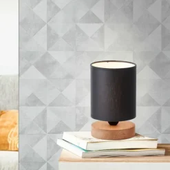 Lampes En Tissu-Luminaires Brilliant Lampe de table Brilliant Vonnie Bois clair, Blanc, 1 lumière