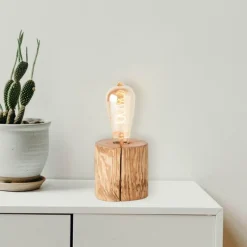 Luminaires Rustiques-Luminaires Brilliant Lampe de table Brilliant Trabo Bois clair, 1 lumière