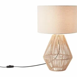 Lampes En Tissu-Luminaires Brilliant Lampe de table Brilliant Laraine Brun, Noir, 1 lumière