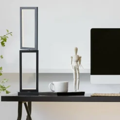 Lampes Industrielles-Luminaires Brilliant Lampe de table Brilliant Ranut LED Noir, 2 lumières