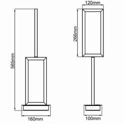 Lampes Industrielles-Luminaires Brilliant Lampe de table Brilliant Ranut LED Noir, 2 lumières