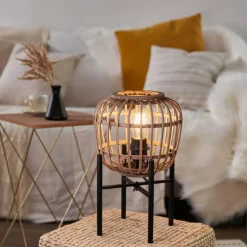 Luminaires Rustiques-Luminaires Brilliant Lampe de table Brilliant Nikka Noir, 1 lumière