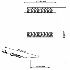 Lampes En Tissu-Luminaires Brilliant Lampe de table Brilliant Waterlilly Noir, 1 lumière