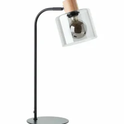 Luminaires Scandinaves-Luminaires Brilliant Lampe de table Brilliant Weald Bois clair, Noir, 1 lumière