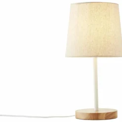 Lampes En Tissu-Luminaires Brilliant Lampe de table Brilliant Lunde Écru, Blanc, 1 lumière