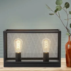 Luminaires Scandinaves-Luminaires Brilliant Lampe de table Brilliant Maze Noir, 2 lumières