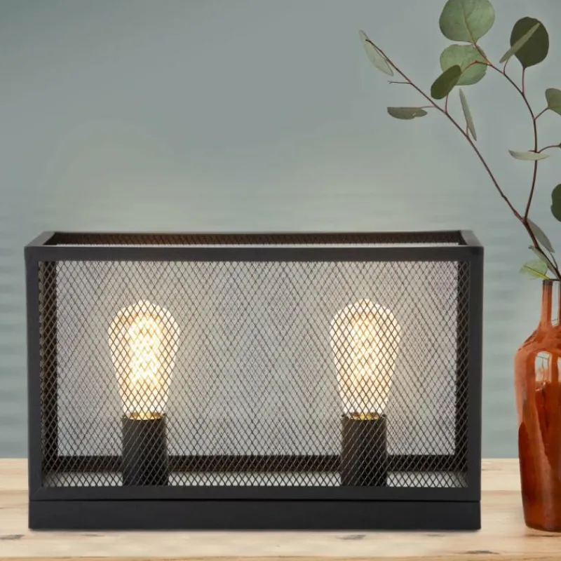 Luminaires Scandinaves-Luminaires Brilliant Lampe de table Brilliant Maze Noir, 2 lumières