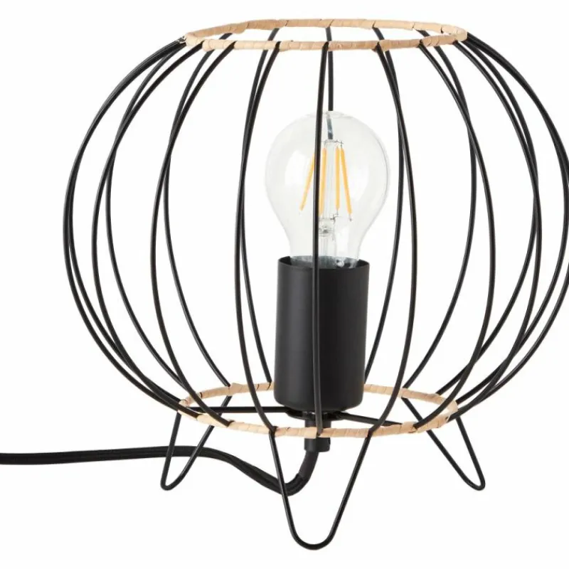 Lampes Vintages & Rétros-Luminaires Brilliant Lampe de table Brilliant-Leuchten Silemia Écru, Noir, 1 lumière