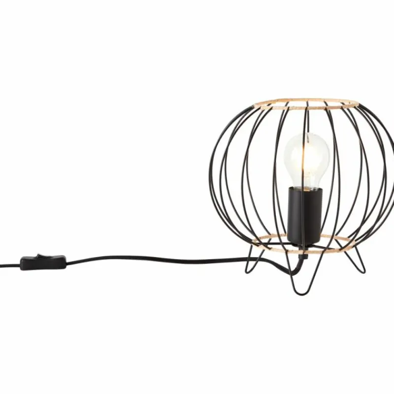 Lampes Vintages & Rétros-Luminaires Brilliant Lampe de table Brilliant-Leuchten Silemia Écru, Noir, 1 lumière