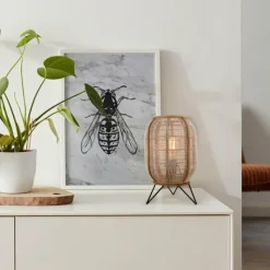 Lampes En Tissu-Luminaires Brilliant Lampe de table Brilliant-Leuchten Tanah Noir, 1 lumière