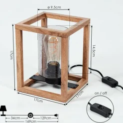 Suspension Verre Fumé-hofstein Lampe de table Brugg Écru, Noir, 1 lumière