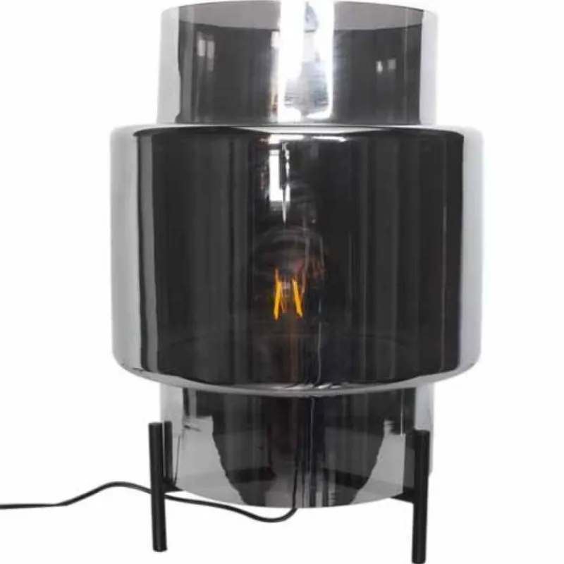 Suspension Verre Fumé-By Rydéns Lampe de table By Rydens Ebbot Noir, 1 lumière