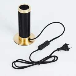 Lampes Vintages & Rétros-hofstein Lampe de table Caledonia Laiton, Noir, 1 lumière