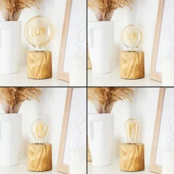 Style Boho-Chic-hofstein Lampe de table Canedo Brun, Noir, 1 lumière