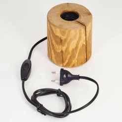 Style Boho-Chic-hofstein Lampe de table Canedo Brun, Noir, 1 lumière