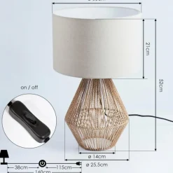 Lampes En Tissu-hofstein Lampe de table Canot Brun, Écru, 1 lumière