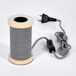 Luminaires Scandinaves-hofstein Lampe de table Carbonear Écru, Noir, Blanc, 40 lumières