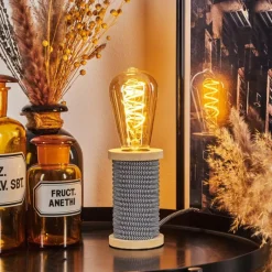 Luminaires Scandinaves-hofstein Lampe de table Carbonear Écru, Noir, Blanc, 40 lumières