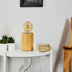 Luminaires Scandinaves-hofstein Lampe de table Castellar Bois clair, 1 lumière