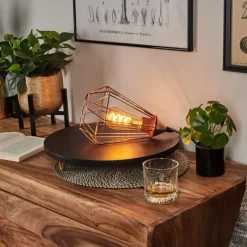 Lampes Vintages & Rétros-hofstein Lampe de table Cenova Cuivre, 1 lumière