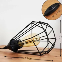 Lampes Industrielles-hofstein Lampe de table Cenova Noir, 1 lumière