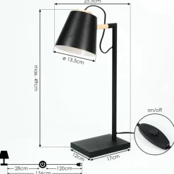 Luminaires Scandinaves-hofstein Lampe de table Cerrizal Écru, Noir, 1 lumière