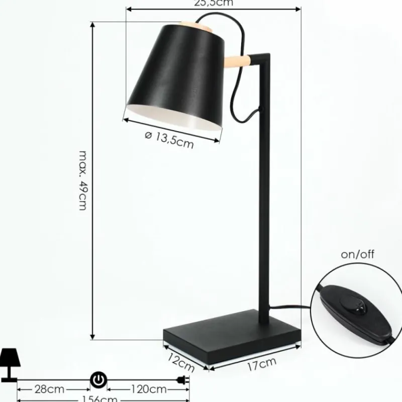 Luminaires Scandinaves-hofstein Lampe de table Cerrizal Écru, Noir, 1 lumière