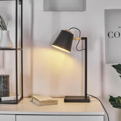 Luminaires Scandinaves-hofstein Lampe de table Cerrizal Écru, Noir, 1 lumière