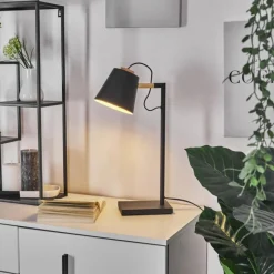 Luminaires Scandinaves-hofstein Lampe de table Cerrizal Écru, Noir, 1 lumière