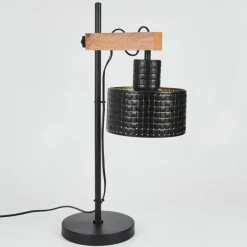 Lampes Dorées-hofstein Lampe de table Chabian Brun, Couleur bois, Noir, 1 lumière