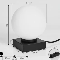 hofstein Lampe de table Chamouscady Noir, 1 lumière