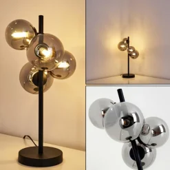 Suspension Verre Fumé-hofstein Lampe de table Chehalis LED Noir, 4 lumières