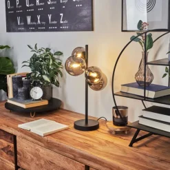 Suspension Verre Fumé-hofstein Lampe de table Chehalis LED Noir, 4 lumières