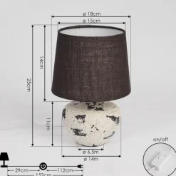 Lampes En Tissu-hofstein Lampe de table Chihul Noir, Blanc, 1 lumière