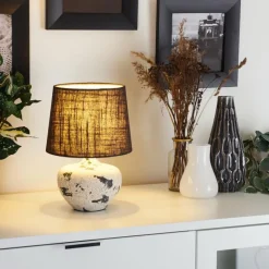 Lampes En Tissu-hofstein Lampe de table Chihul Noir, Blanc, 1 lumière