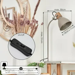 Luminaires Scandinaves-hofstein Lampe de table Chipou Gris, 1 lumière