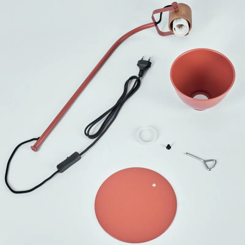 Luminaires Scandinaves-hofstein Lampe de table Chipou Rouge, 1 lumière