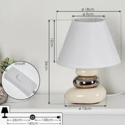 Lampes En Tissu-hofstein Lampe de table Chrouy Beige, Chrome, 1 lumière