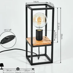 Style Boho-Chic-hofstein Lampe de table Colebrook Écru, Noir, 1 lumière