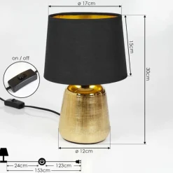 Lampes En Tissu-hofstein Lampe de table Corcovada Or, 1 lumière